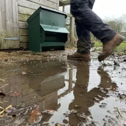 Mangeoire trémie galvanisée verte anti gaspillage 20 kg* Clearance