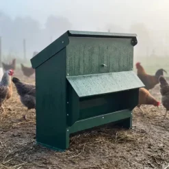 Mangeoire trémie galvanisée verte anti gaspillage 20 kg* Clearance