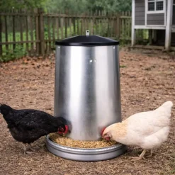 Mangeoire volaille à trémie métal galvanisé 18 kg*