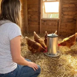 Mangeoires volaille à trémie métal 5kg en lot de 5*