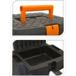 Marchepied avec rangement noir et orange - Capacité 120 kg* Best