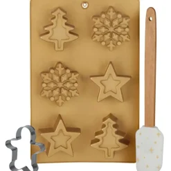 Moule Gâteau Silicone 255x160mm + Spatule 26cm Noël Inox* Hot