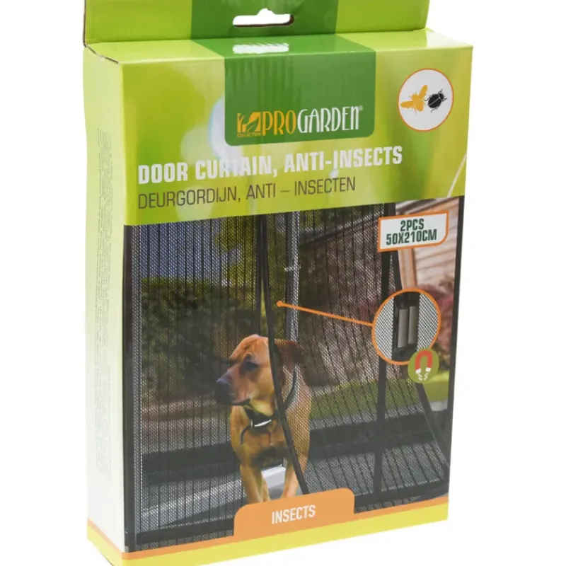 Moustiquaire de porte magnétique noire 210x50cm - 2 portes - 9 aimants*