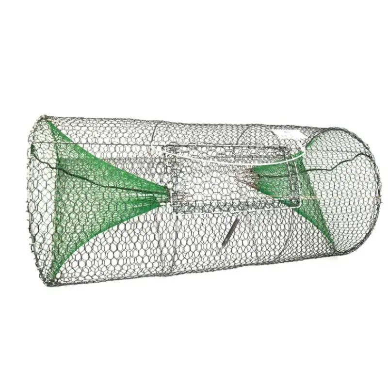 Nasse 2 entrées galvanisée plastifiée maille 10 mm L 80 cm* Discount
