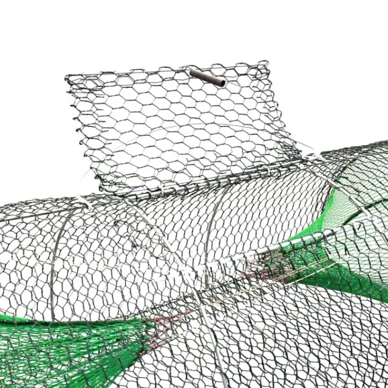 Nasse 2 entrées galvanisée plastifiée maille 10 mm L 80 cm* Discount