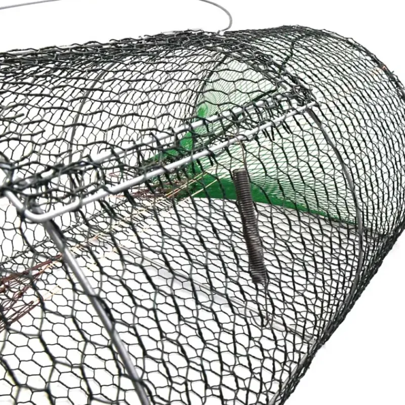 Nasse 2 entrées galvanisée plastifiée maille 10 mm L 80 cm* Discount