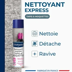 Nettoyant Express Tapis et Moquettes - Mousse Sèche 600ml*Starwax Hot