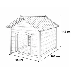 Niche en bois chalet pour chien - Taille XL - Toit PVC* Hot