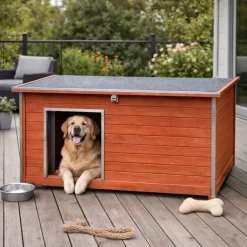 Niche en bois haute isolation Taille XL - Épicéa 3 couches avec toit étanche* Clearance