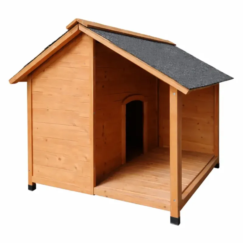 Niche en bois pour chien avec terrasse - Taille L* Discount