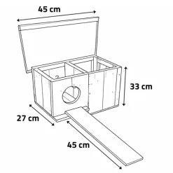 Nichoir chicane en bois pour canards d'ornement - 45x27x33cm* Outlet