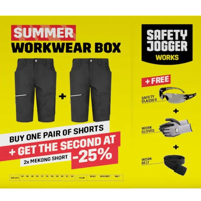 Pack 2 shorts travail Mekong gris extensible 260g/m²*Safety Jogger Discount