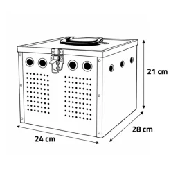 Panier aluminium 2 loges 24 x 21 x 28cm*