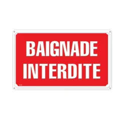 Panneau BAIGNADE INTERDITE Alu 30x20cm* Discount