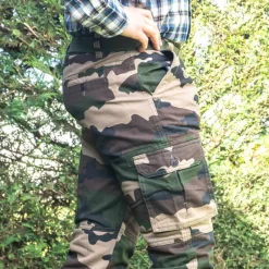 Pantalon treillis F1 6 poches coton doublé camo CE*Ducatillon Hot