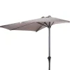 Parasol de terrasse demi-rond taupe Ø 2,70 m avec manivelle - Toile polyester 160 g/m²* New