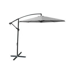 Parasol déporté Azur 3m gris - Protection solaire robuste et élégante* Discount