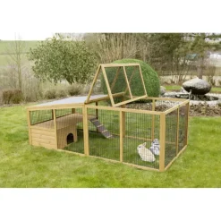 Parc extérieur en pin pour petits animaux avec abri* Sale