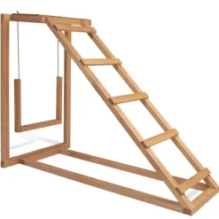 Perchoir poules en bois 1 échelle avec balançoire* Best