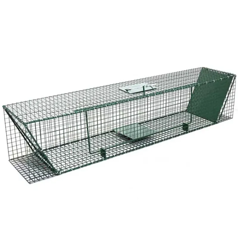 Piège à trappes type US 2 entrées maille acier vert 125x26x26cm* Clearance