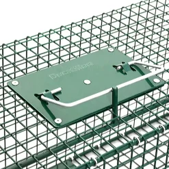 Piège à trappes type US 2 entrées maille acier vert 125x26x26cm* Clearance