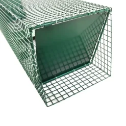 Piège à trappes type US 2 entrées maille acier vert 125x26x26cm* Clearance