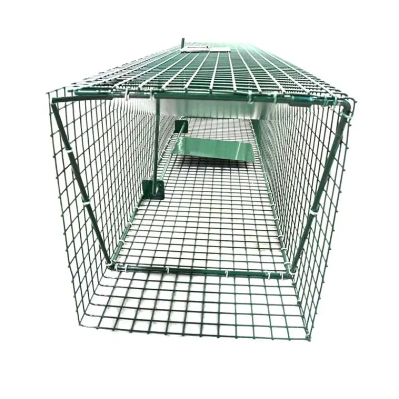 Piège à trappes type US 2 entrées maille acier vert 125x26x26cm* Clearance