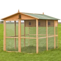 Pigeonnier bois 3 cases avec volière galvanisée – 130 x 160 cm* New