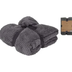 Plaid polaire gris 130x170 cm | Doux, chaud et confortable* New