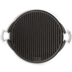 Plancha ronde barbecue réversible fonte émaillée Ø43cm 6-8 pers*Vaello Discount