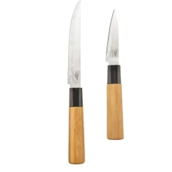 Planche à découper + 2 couteaux inox 3cr14 12,7cm et 7,6cm*Pradel France