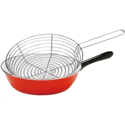 Poêle à friture 26 cm avec panier égouttoir en acier* Best