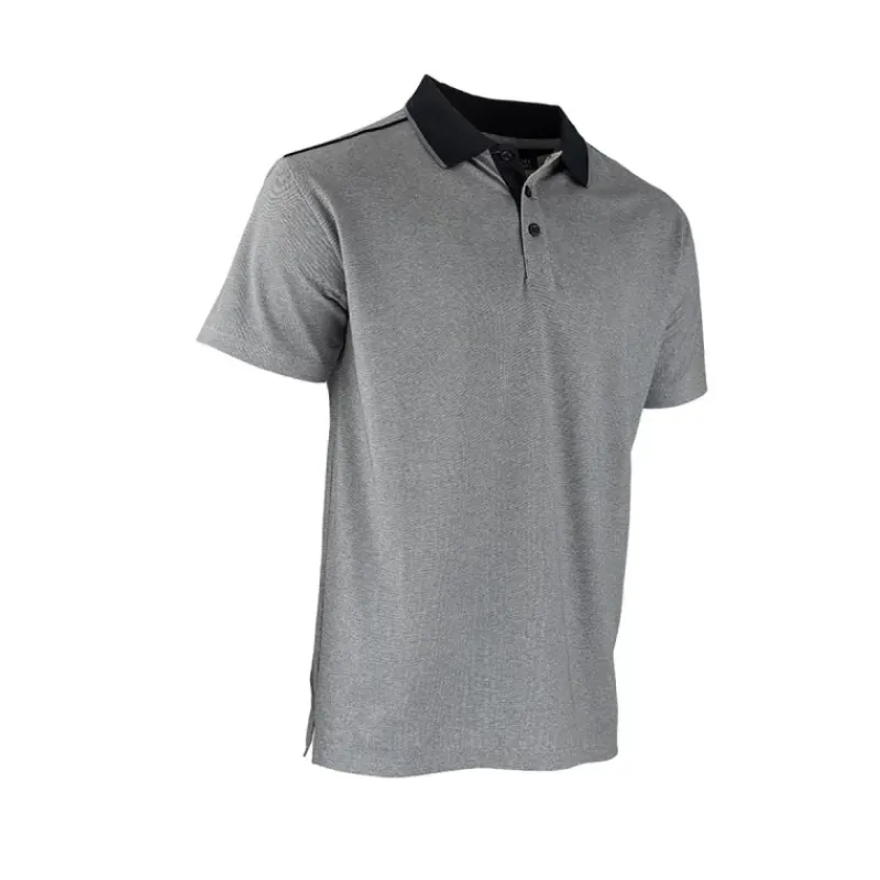 Polo Homme ® Gris Chiné - Manches Courtes - Col Chemise*LMA Hot