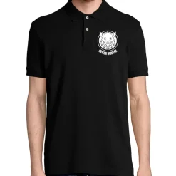 Polo noir 100% coton manches courtes logo 3*Keiler Hunter Clearance