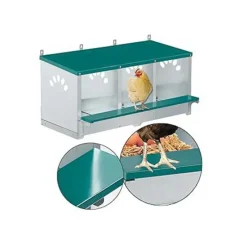 Pondoir 6 nids en métal - Gris et vert - 81x63x33 cm*