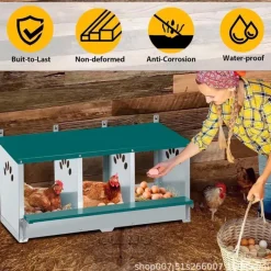 Pondoir 6 nids en métal - Gris et vert - 81x63x33 cm*