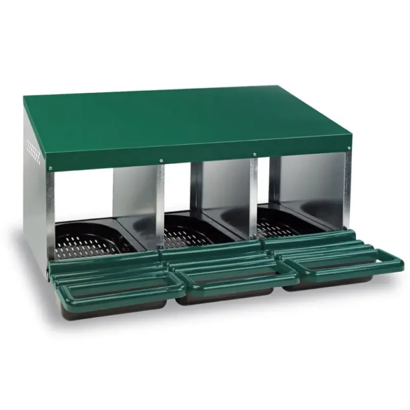 Pondoir poule pro en tôle galvanisée 3 nids*GAUN Hot