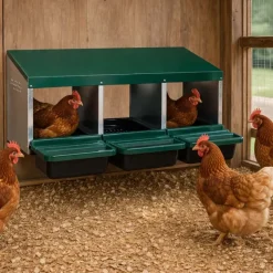 Pondoir poule pro en tôle galvanisée 3 nids*GAUN Hot