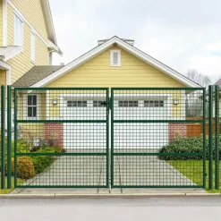 Portail 2 vantaux grillagé 3x1,5m - Maille 50mm - Vert* Hot