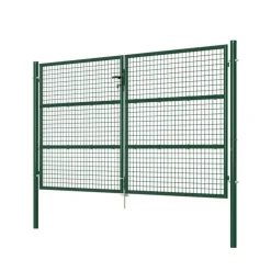 Portail 2 vantaux grillagé 3x1,5m - Maille 50mm - Vert* Hot