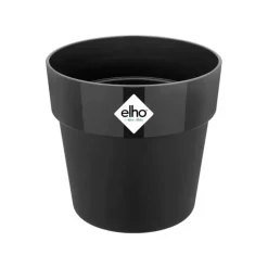 Pot de fleurs Ø22xH20cm noir en plastique recyclé avec réservoir d'eau intégré*Elho Clearance