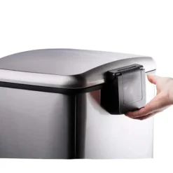 Poubelle à pédale 2 bacs acier inox brossé argenté 2x12L* Best