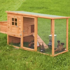 Poulailler bois 2 à 4 poules avec enclos Avibel 200 X 75 X 100 cm*