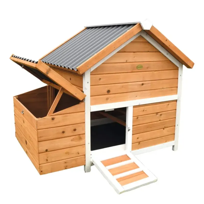 Poulailler bois 3 poules Confort toit plastique 112 x 77 x 92 cm*Ducatillon New