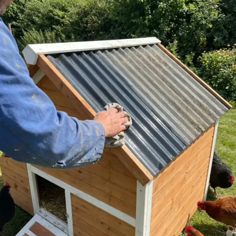 Poulailler bois 3 poules Confort toit plastique 112 x 77 x 92 cm*Ducatillon New