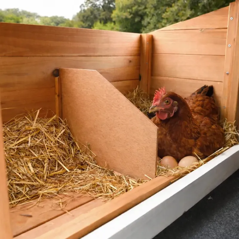 Poulailler bois 3 poules Confort toit plastique 112 x 77 x 92 cm*Ducatillon New