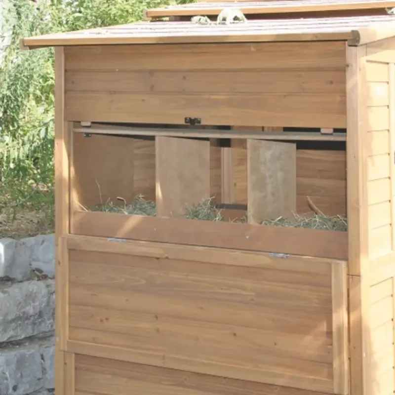 Poulailler Bois 2 étages 10-15 poules 222X115 X200 cm sol PVC*