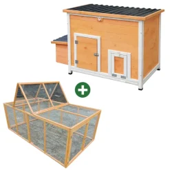 Poulailler Hefa+ avec enclos intégré 200x115x75cm - Jusqu'à 6 poules* Hot
