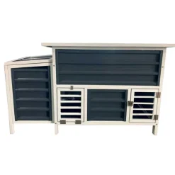 Poulailler métal gris et blanc avec toit ouvrable* Clearance