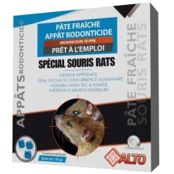 Pâte fraiche ALTO raticide/souricide 150g brodifacoum*Cibles Alto Discount